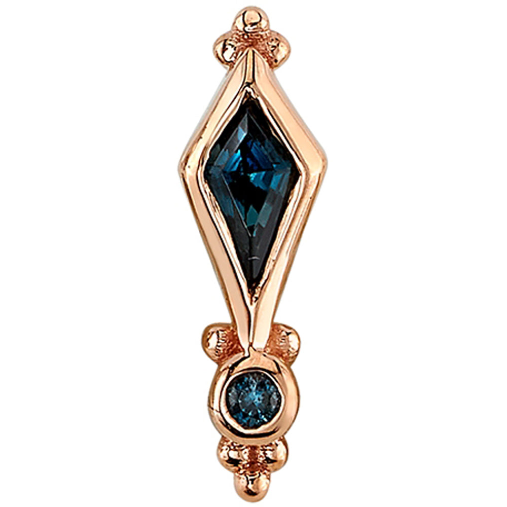 "Sensation" Threaded End in Gold with London Blue Topaz'