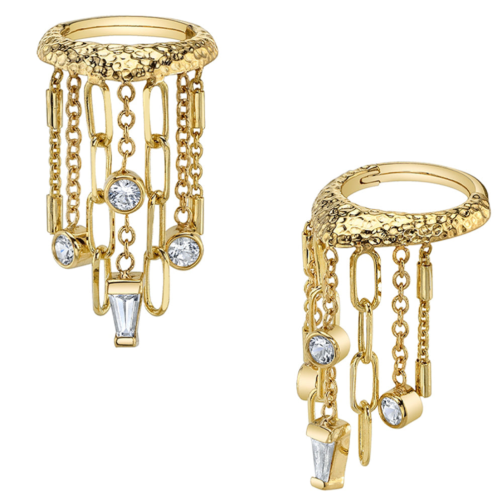 BVLA - Body Vision "Defy Gravity" Hinge Ring in Gold with White CZ's ...