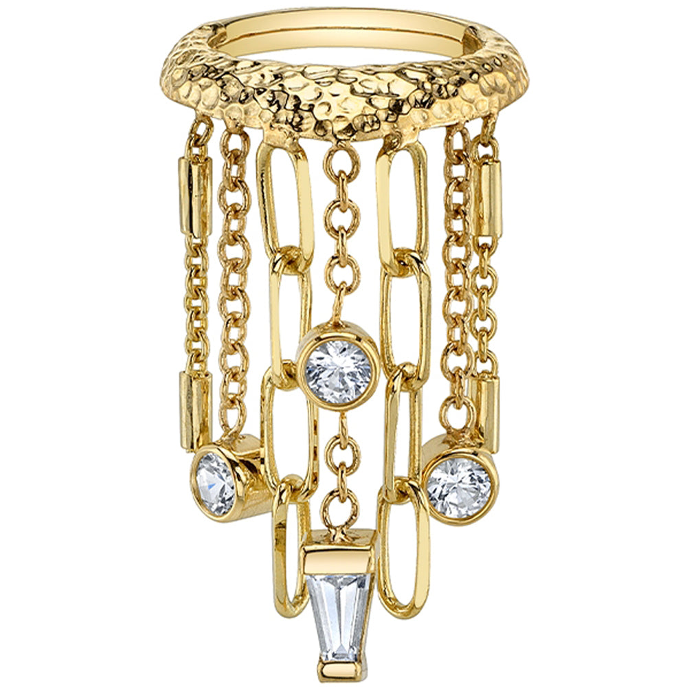 "Defy Gravity" Hinge Ring in Gold with DIAMONDS