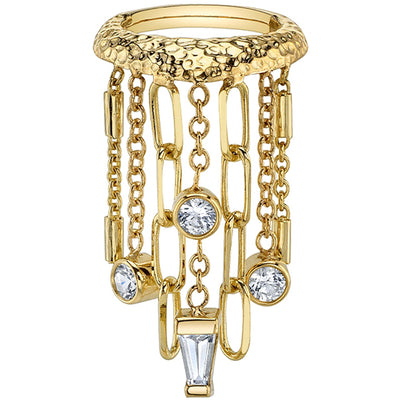 "Defy Gravity" Hinge Ring in Gold with DIAMONDS