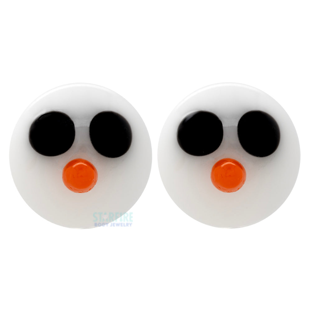 Snowman Glass Plugs