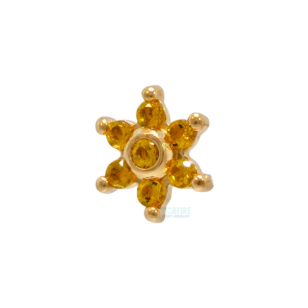 "Echo" Threaded End in Gold with Faceted Gem