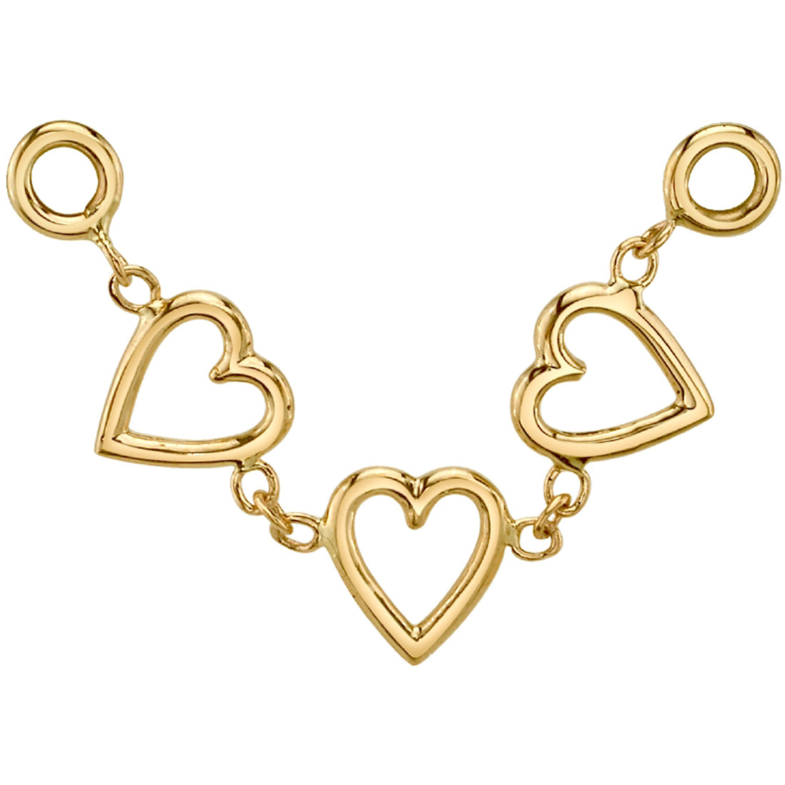 "String of Hearts" Chain Attachment in Gold