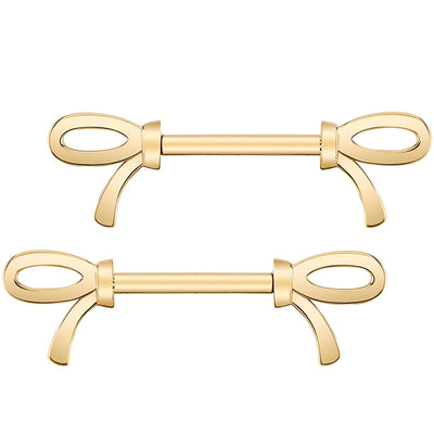 Forward Facing "Kelly Bow" Nipple Barbells in Gold