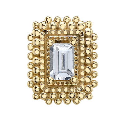 Afghan Baguette Threaded End in Gold & Platinum with DIAMOND