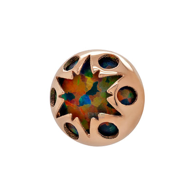 "Luminary" Threaded End in Rose Gold with Opal