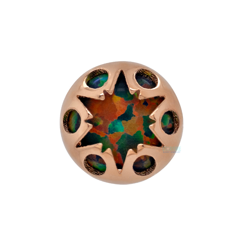 "Luminary" Threaded End in Rose Gold with Opal