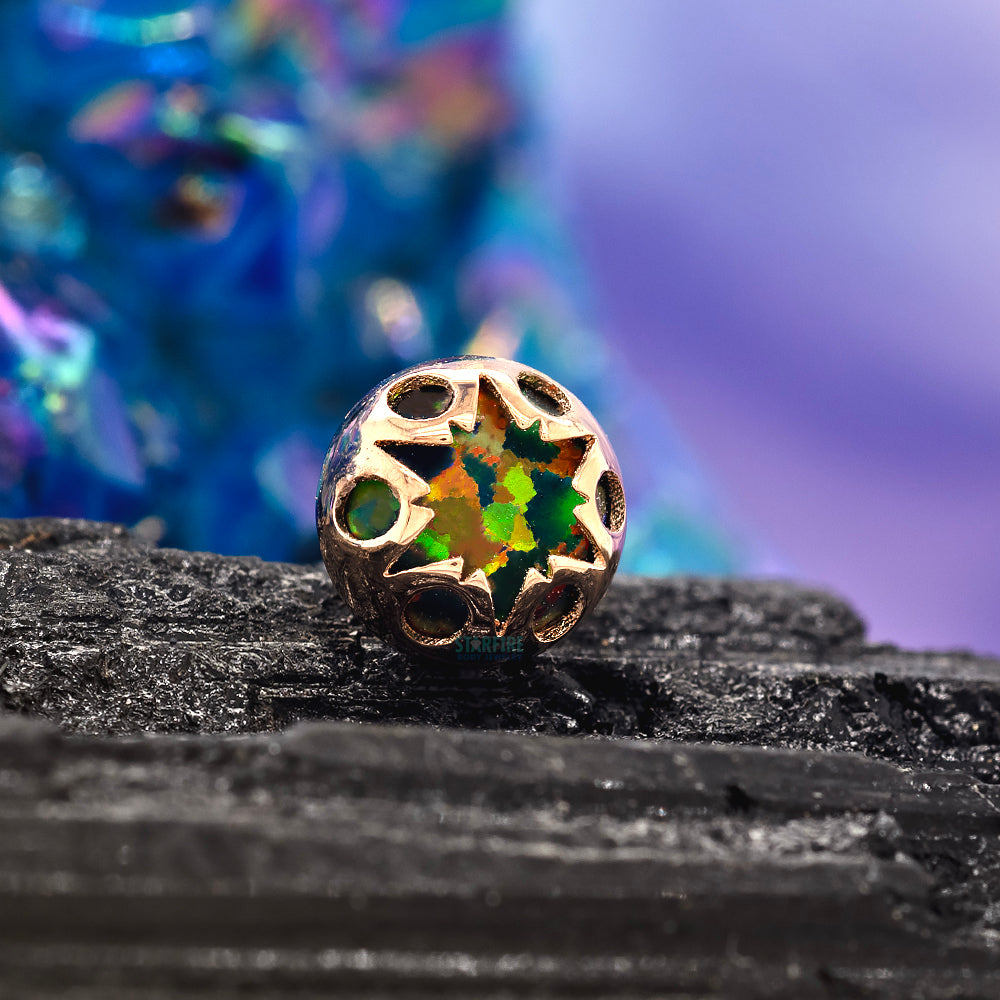"Luminary" Threaded End in Rose Gold with Opal