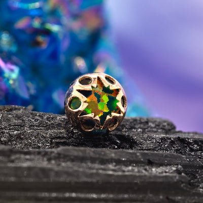 "Luminary" Threaded End in Rose Gold with Opal