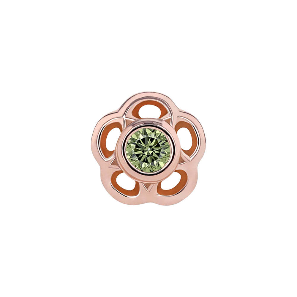 1.5mm "Tama" Threaded End in Rose Gold with Brilliant-Cut Gem