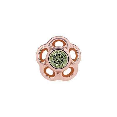 1.5mm "Tama" Threaded End in Rose Gold with Brilliant-Cut Gem