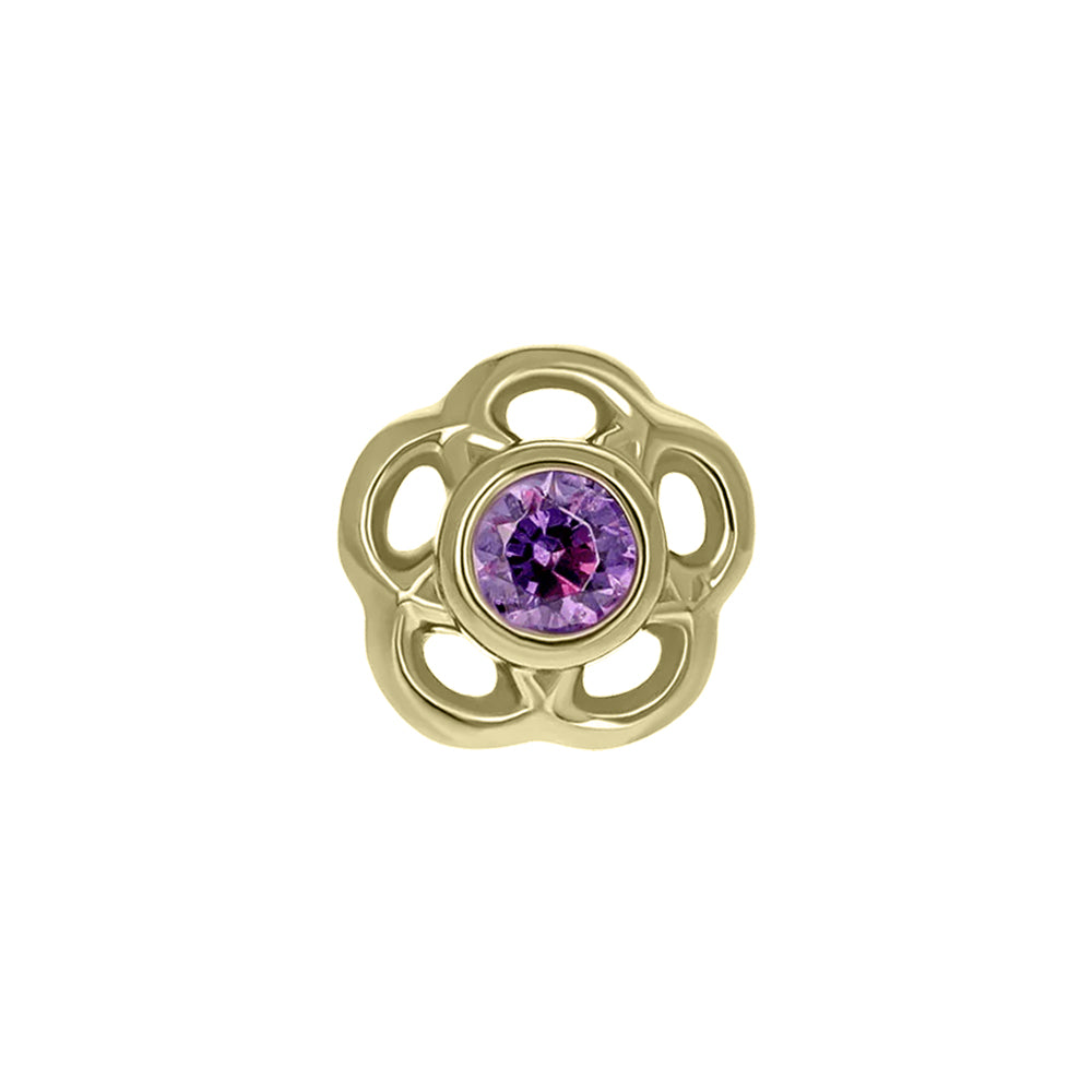 1.5mm "Tama" Threaded End in Yellow Gold with Brilliant-Cut Gem