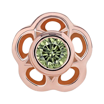 3mm "Tama" Threaded End in Rose Gold with Brilliant-Cut Gem