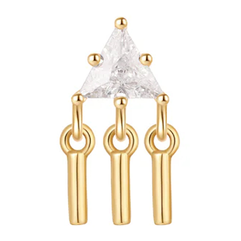 threadless: "VIP" End with Dangles in Gold with White CZ's