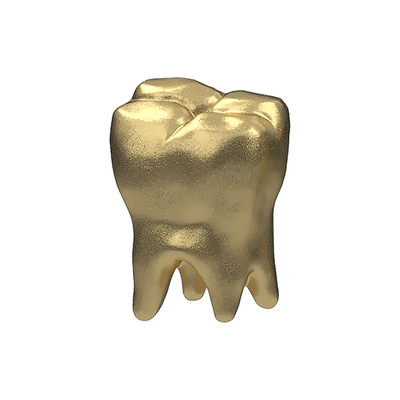 Tooth Threaded End in Gold