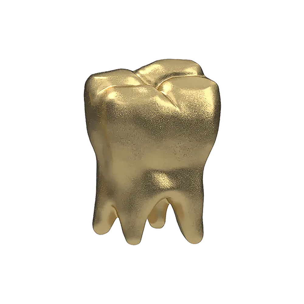 Tooth Threaded End in Gold