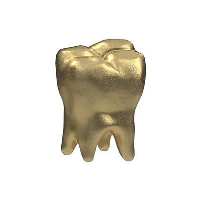 Tooth Threaded End in Gold