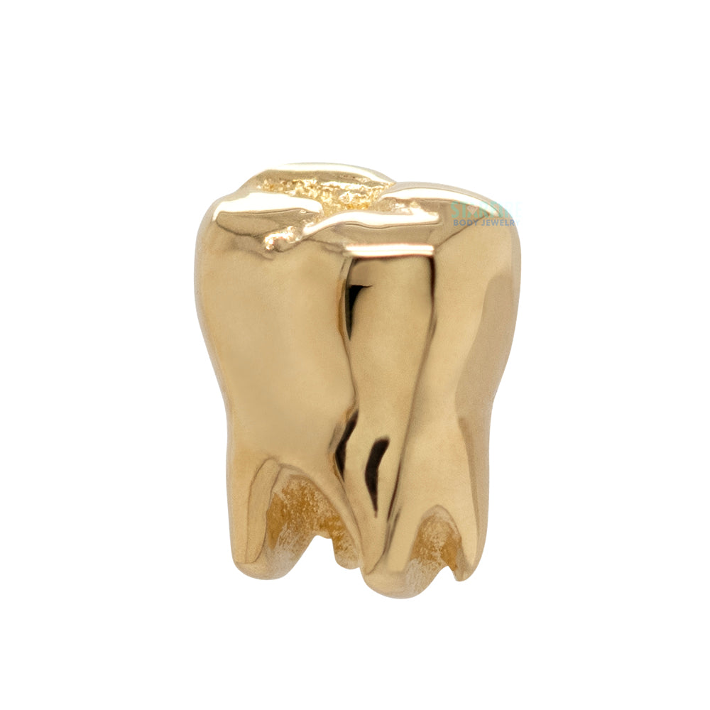 Tooth Threaded End in Gold