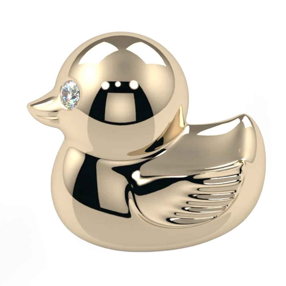 Rubber Ducky Threaded End in Gold & Platinum with CZ