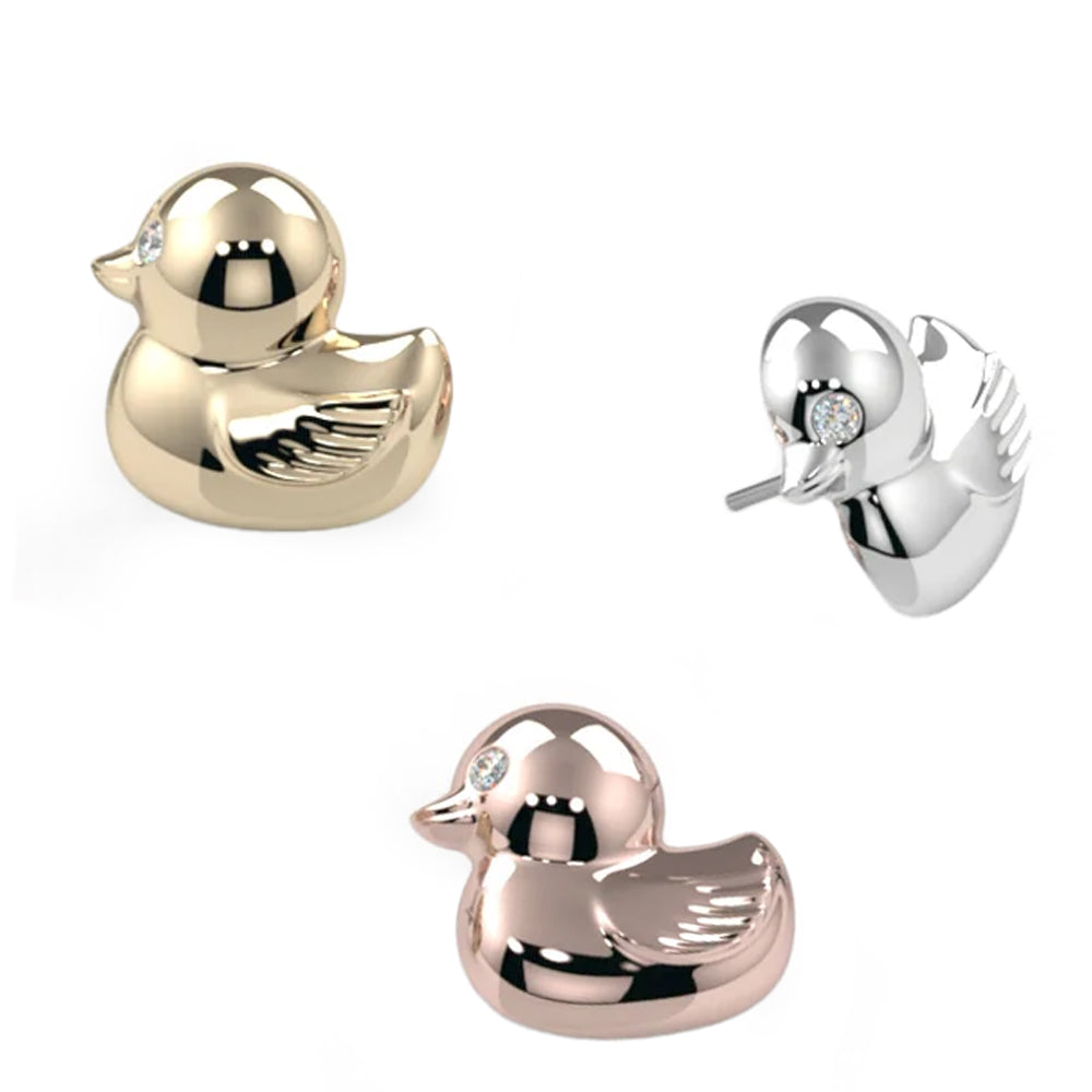 threadless: Rubber Ducky End in Gold & Platinum with CZ