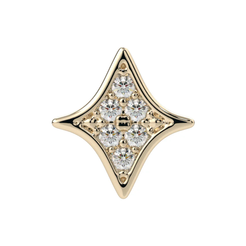 "Astra Lumina" Threaded End in Gold & Platinum with CZ