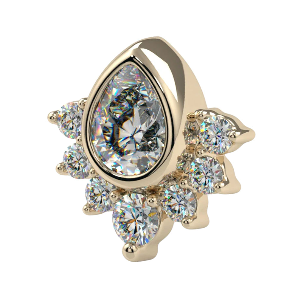 "Diana" Threaded End in Gold & Platinum with CZ's