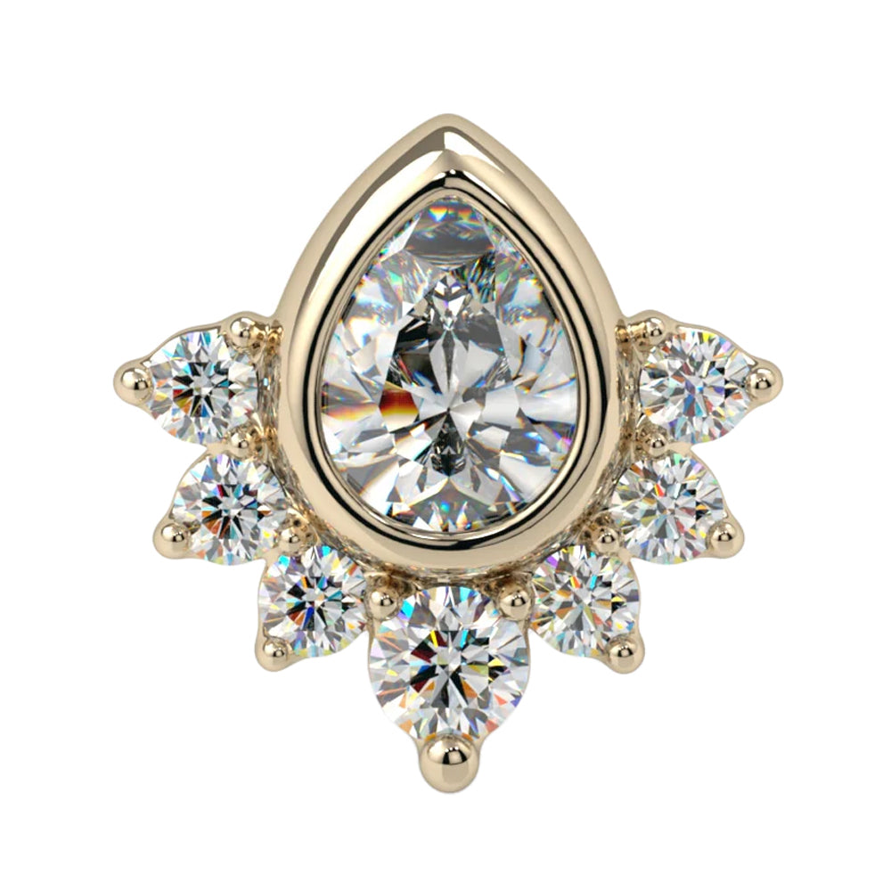 "Diana" Threaded End in Gold & Platinum with CZ's