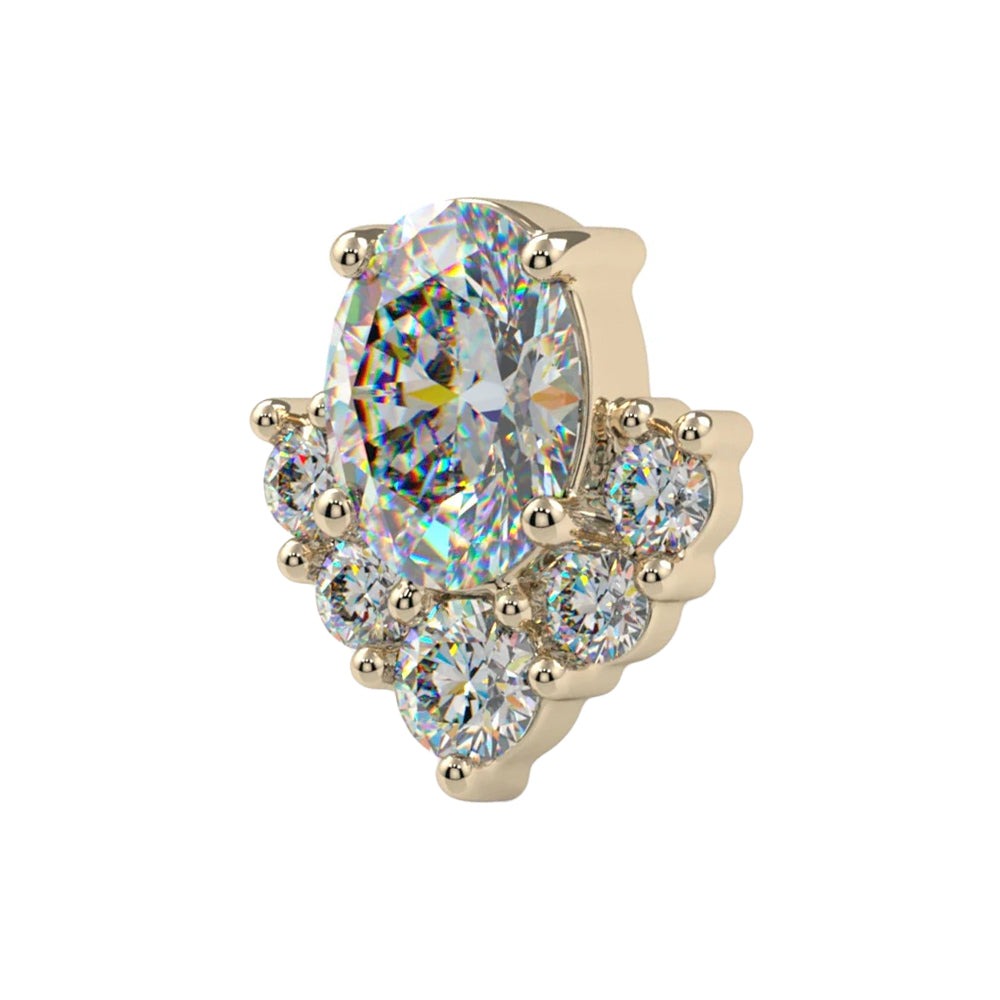 "Lavalier" Threaded End in Gold & Platinum with CZ's