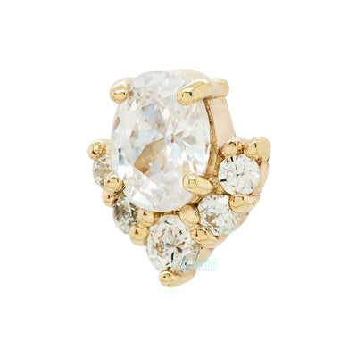 "Lavalier" Threaded End in Gold & Platinum with CZ's