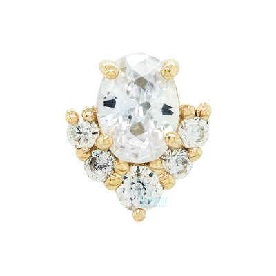 "Lavalier" Threaded End in Gold & Platinum with CZ's