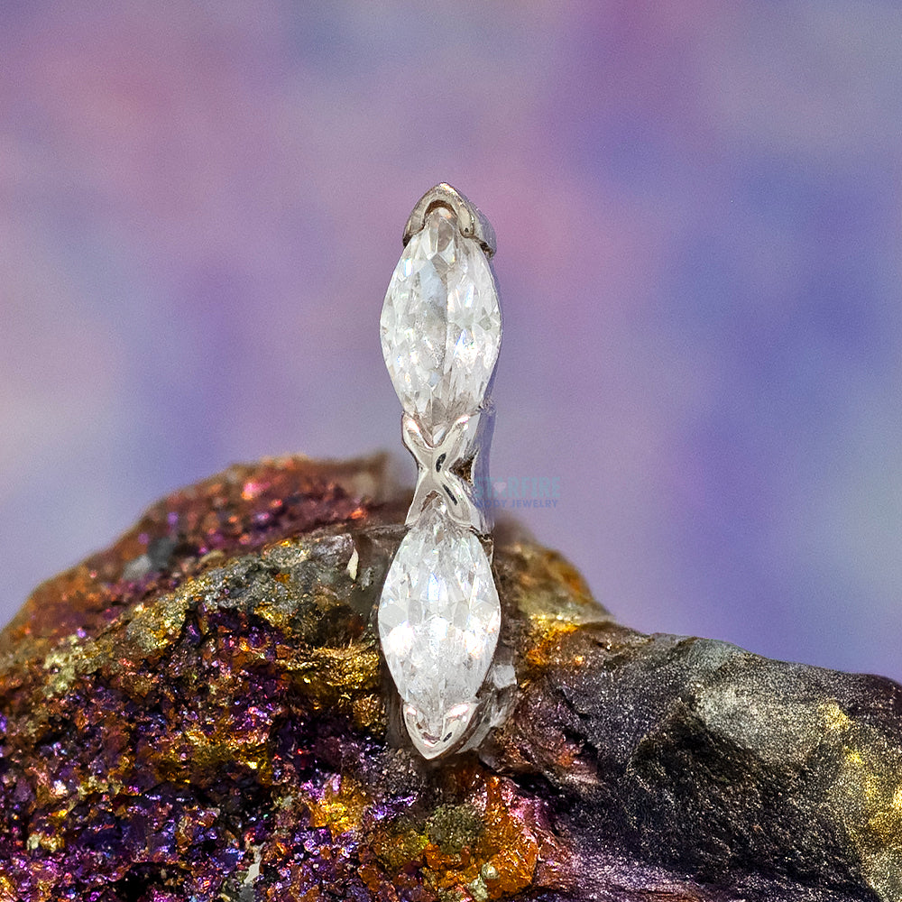 threadless: "Marquise Kiss" End in Gold & Platinum with CZ's