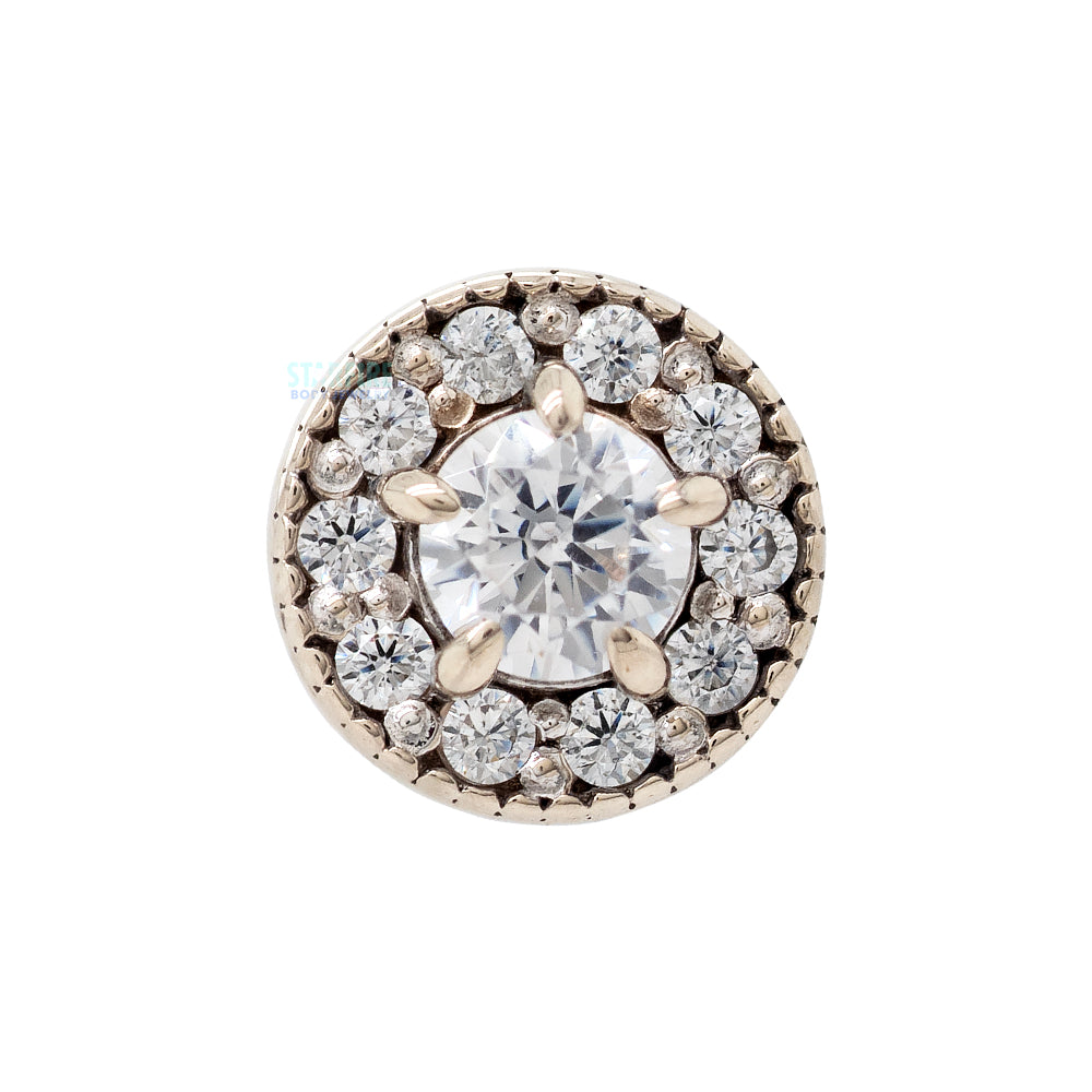 "Catherine" Threaded End in Gold & Platinum with CZ's