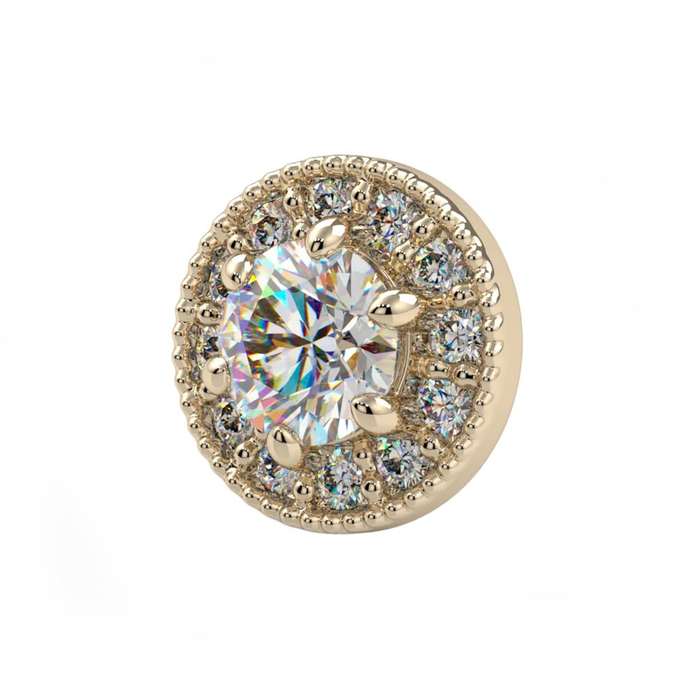 "Catherine" Threaded End in Gold & Platinum with CZ's