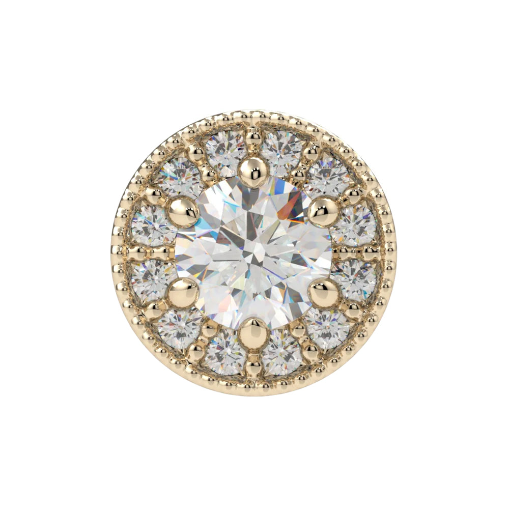 "Catherine" Threaded End in Gold & Platinum with CZ's