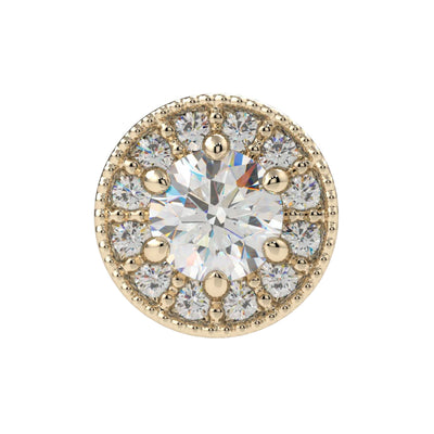 "Catherine" Threaded End in Gold & Platinum with CZ's