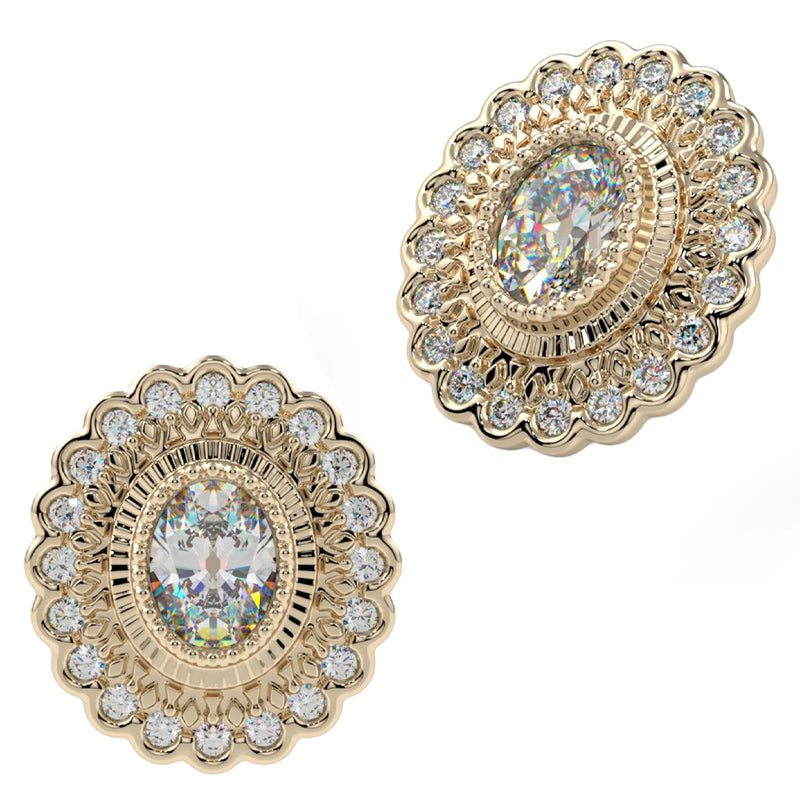 "Isabella" Threaded End in Gold & Platinum with CZ's