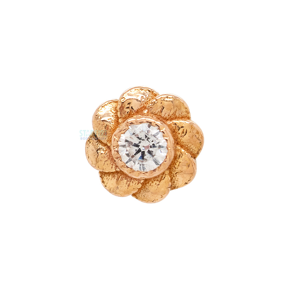 "Penelope" Threaded End in Gold & Platinum with CZ