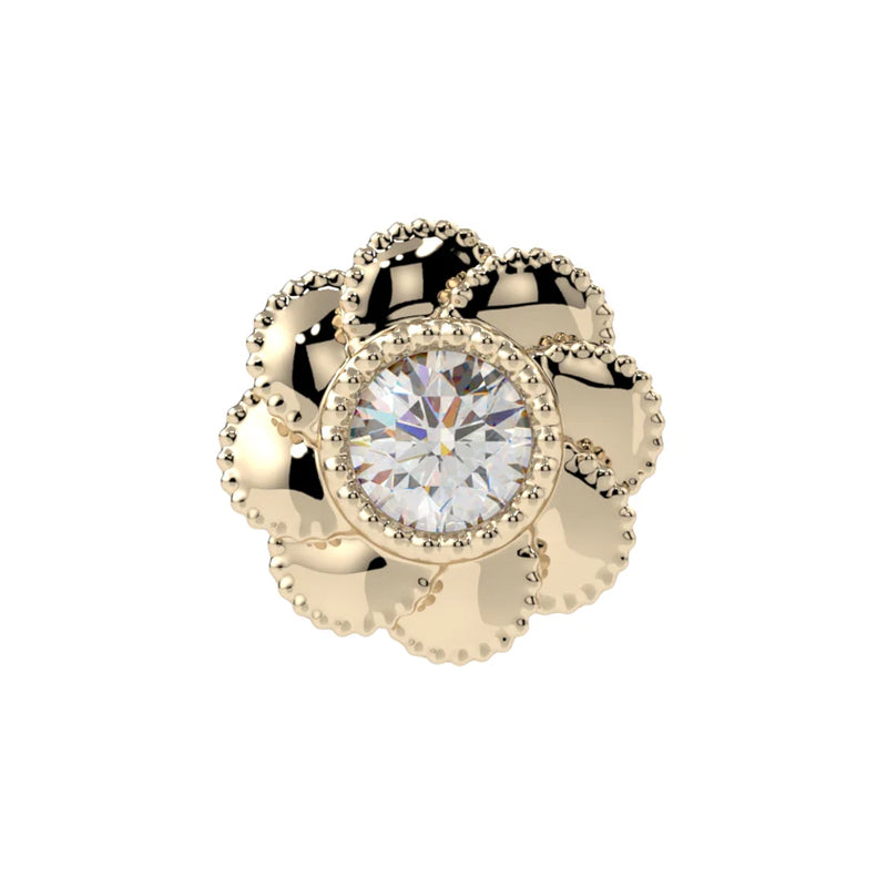 "Penelope" Threaded End in Gold & Platinum with CZ