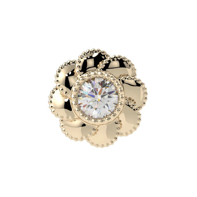 "Penelope" Threaded End in Gold & Platinum with CZ