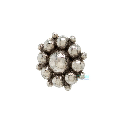 "Bali Flower" Threaded End in Gold & Platinum