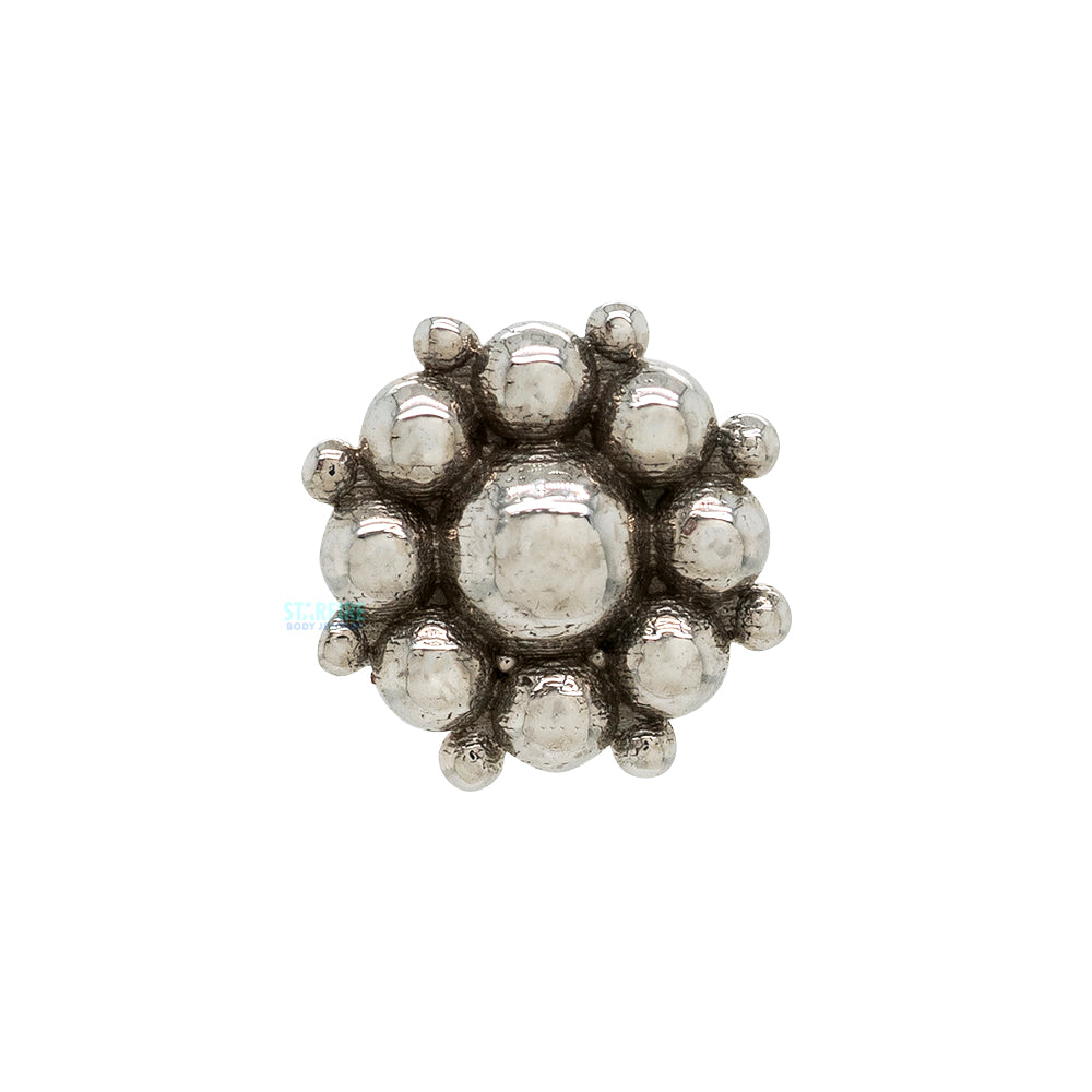 "Bali Flower" Threaded End in Gold & Platinum