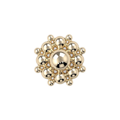 "Bali Flower" Threaded End in Gold & Platinum