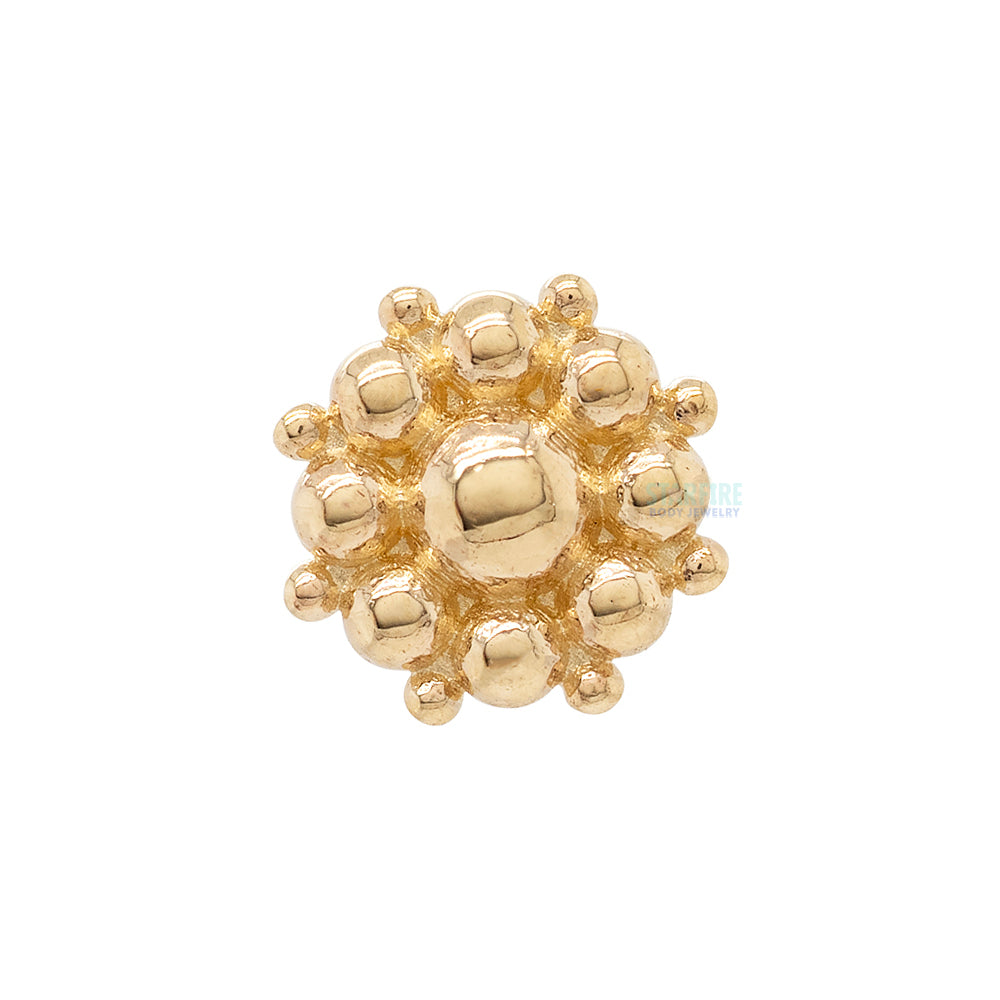 "Bali Flower" Threaded End in Gold & Platinum