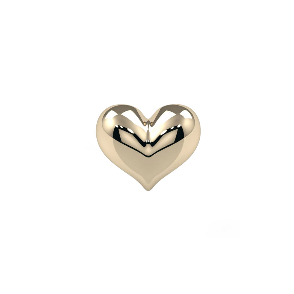 Puffy Heart Threaded End in Gold & Platinum