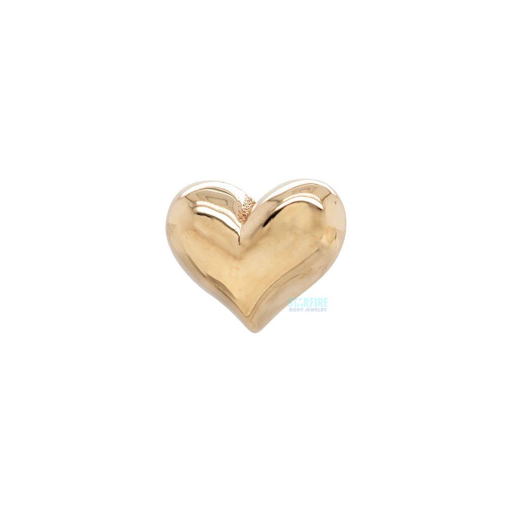 Puffy Heart Threaded End in Gold & Platinum