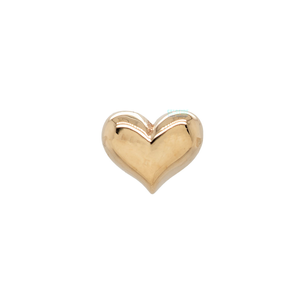 Puffy Heart Threaded End in Gold & Platinum