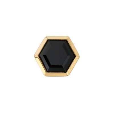 Hexagon Bezel-Set Threaded End in Gold with Onyx