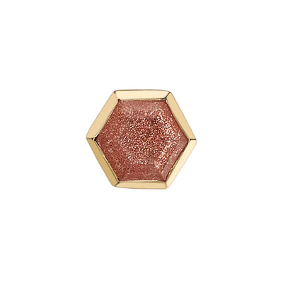Hexagon Bezel-Set Threaded End in Gold with Oregon Sunstone