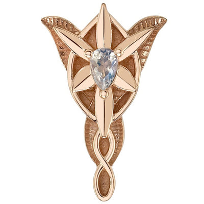 "Evening Star" Threaded End in Gold with Faceted Rainbow Moonstone