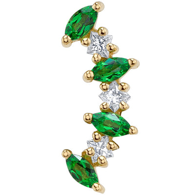 "Fiona" Threaded End in Gold with Tsavorite & DIAMONDS